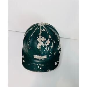 Vintage SuperLite by Fibre Metal Green Hard Hat with Linter has Great Patina
